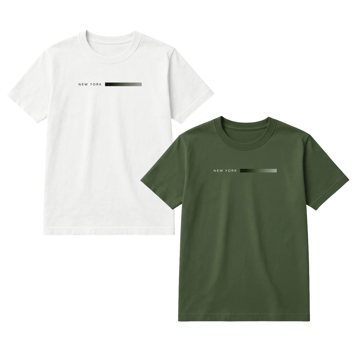 Set Of 2 Men's T-Shirts, 100% Premium Cotton, Printed, Various Colors, New Release - 綠色和白色 - 查看 1
