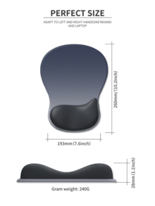 Ergonomic Soft Silicone Mouse Pad - With Thick Anti-Slip Wrist Rest, Relieves Hand Fatigue, Suitable For Office And Gaming, 3D Stereoscopic Effect Design, Gradient Color Minimalist Style, Fits Wrist, Waterproof And Scratch-Resistant, Suitable For Laptop And Desktop, Office Desk Accessory, 1pc - View 8