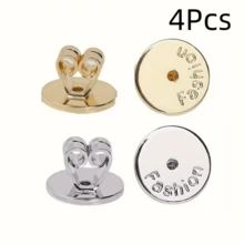 2/4/6Pcs Round Smooth Earring Backs, Non-Slip Ear Plugs, Anti-Sag Earring Post Fixers Replacement Parts, Earring Backs - Multicolor - View 20