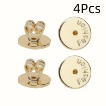 2/4/6Pcs Round Smooth Earring Backs, Non-Slip Ear Plugs, Anti-Sag Earring Post Fixers Replacement Parts, Earring Backs - Multicolor - View 17