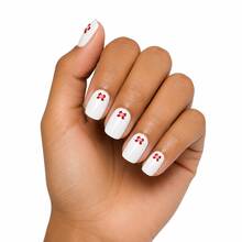 Finger Queen Short Square False Nails French Manicure Butterfly Red 24pcs Sheet - Francesinha Borboleta Vermelha - View 1