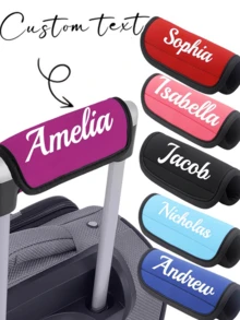 Custom Luggage Handle Protector With Personalized Name, Lightweight, Effectively Protects Hands, Easy To Install On Luggage Or Trolley Bag Handles, Suitable For Travel And Home Use. - Multicolor - View 8