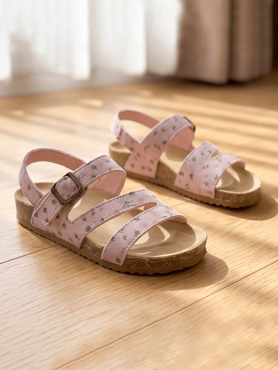 Sandal Multifungsi Anak Perempuan Model 2026 - Sepatu Kasual Musim Panas dengan Kancing + Perekat - Cocok untuk Aktivitas Luar Ruangan dan Berbagai Kesempatan Lainnya! - Berwarna merah muda - View 1