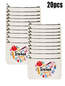 5pcs Best Teacher Theme Zipper Pouch Express Gratitude And Love Makeup Bag Various Snack Small Storage Bag Portable Multi-Functional Storage Bag Teacher Travel Storage Gift Thanksgiving Christmas Birthday Teacher's Day Back To School Graduation Gift - Multicolor - View 54
