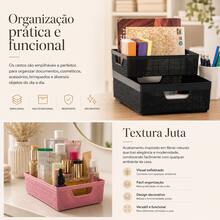 Kit 3 Stackable Plastic Organizer Baskets 2 Liters Kitchen Bathroom Kitchen - Blanco 3 - Ver 2