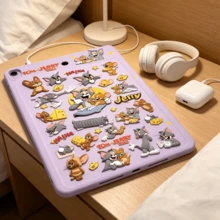ToTom And Jerry Japanese Fresh Soft Cute Style Toy Sealing Stickers, Crafted With Candy Drip Glue Process, American Vintage Series 3D Embossed Stickers - Multicolor - View 2