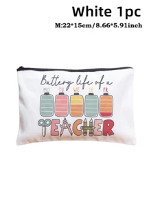 5pcs Best Teacher Theme Zipper Pouch Express Gratitude And Love Makeup Bag Various Snack Small Storage Bag Portable Multi-Functional Storage Bag Teacher Travel Storage Gift Thanksgiving Christmas Birthday Teacher's Day Back To School Graduation Gift - Multicolor - View 40