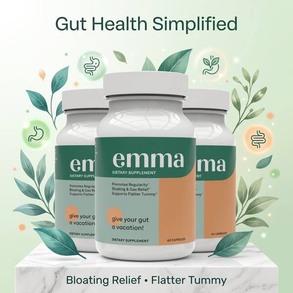 Emma Gut Health 3-Pack – 60 Capsules Each | Bloating & Gas Relief, Digestive Comfort & Gut Support
