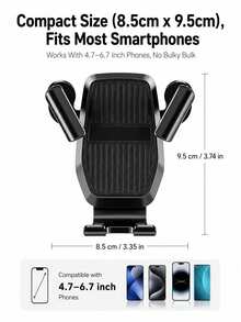 Upgraded Car Air Vent Phone Holder, Y-Shaped Stable Locking Gravity Phone Mount, 360° Rotating Hands-Free, Reinforced Hook Anti-Shake, One-Hand Operation, Universal For Sedan, SUV, Truck Interior - A - View 9