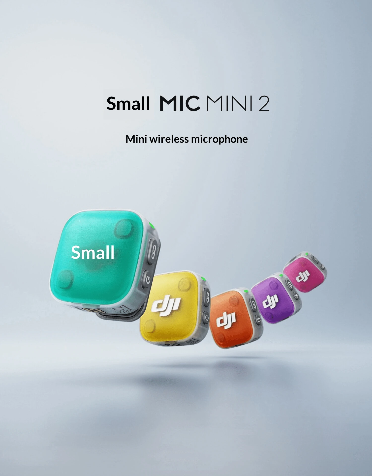 Micrófono inalámbrico DJI Mic Mini 2, cubierta frontal multicolor, audio de alta calidad, micrófono con clip con cancelación de ruido - Ver 1