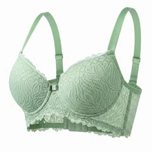 Women's Floral Lace Underwire Bra, Elegant And Durable, With Reinforced Cups, Lifts Breasts, Comfortable, Soft Lace Bra. - 薄荷綠 - 查看 4