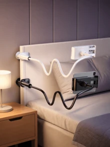 360° Rotating Tablet Phone Stand Spiral Base Slouchy Phone Holder For Home Or Travel Essential Bed Slouchy Bracket For Tablet Stand Live Streaming Movie Watching Compatible With IPhone Android Phone Gift For Birthday Family Friends - A - View 2