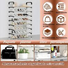 5/6/8 Tier Shoe Rack Organizer, Stainless Steel Rack - Simple And Easy To Assemble Shoe Organizer - Clothes Organizer Furniture With Straps - Shoe Rack With Clothes And Hat Racks - The Ultimate Solution For Clothes And Shoe Organization - Black - View 2