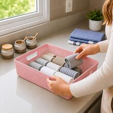 Kit 3 Stackable Plastic Organizer Baskets 2 Liters Kitchen Bathroom Kitchen - 淺粉紅色 3 - 查看 5