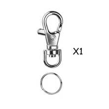 60 piezas de broche de langosta y anillo para llaves, 30 piezas de clip para llavero y 30 piezas de anillo para llavero, kit para hacer llaveros, joyería, artes y manualidades, plateado - A - Ver 12