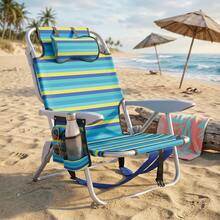 Light-colored Striped Beach Chair