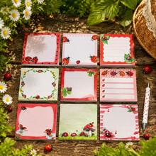 1/3/6/9 Pcs Red Seven Star Ladybug Self-Adhesive Sticky Notes Notepad For Party Supplies School Supplies - one-size - View 7