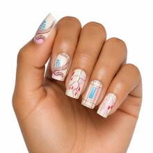 Short Square Abstract Nude False Nails 24pcs Card - Abstrate Nude - View 7