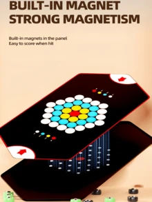 Curved Ball Magnetic Battle Game, Dual-Player Physical Launching Board Game, Interactive Party Entertainment Prop To Enhance Party Atmosphere And Christmas Carnival, Used For Logic Thinking, Strategic Thinking And Concentration Training, Educational Tabletop Game, Holiday Party Parent-Child Interactive Game, Suitable For Boys And Girls, Halloween, Christmas, Birthday Holiday Gift - Multicolor - View 9