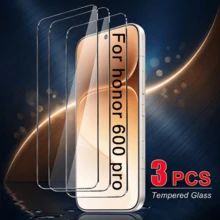 3pcs/Pack For Honor 600/600 Pro/600 Lite/400/400 Smart/400 Lite/200 Smart/200 Lite/X9d/X8d/X8c/X7d/X6c High Definition Tempered Glass Curved 9H Screen Protector Anti-Scratch Anti-Drop Black Frame - Clear - View 7