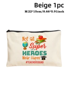 5pcs Best Teacher Theme Zipper Pouch Express Gratitude And Love Makeup Bag Various Snack Small Storage Bag Portable Multi-Functional Storage Bag Teacher Travel Storage Gift Thanksgiving Christmas Birthday Teacher's Day Back To School Graduation Gift - Multicolor - View 97