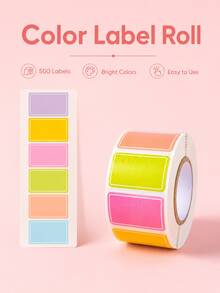500 pièces Rouleau d'étiquettes vierges auto-adhésives de couleur macaron, étiquettes de classification inscriptibles pour étudiants, école, boîtes de classement, rangement de fournitures scolaires - Plusieurs styles - Voir 1