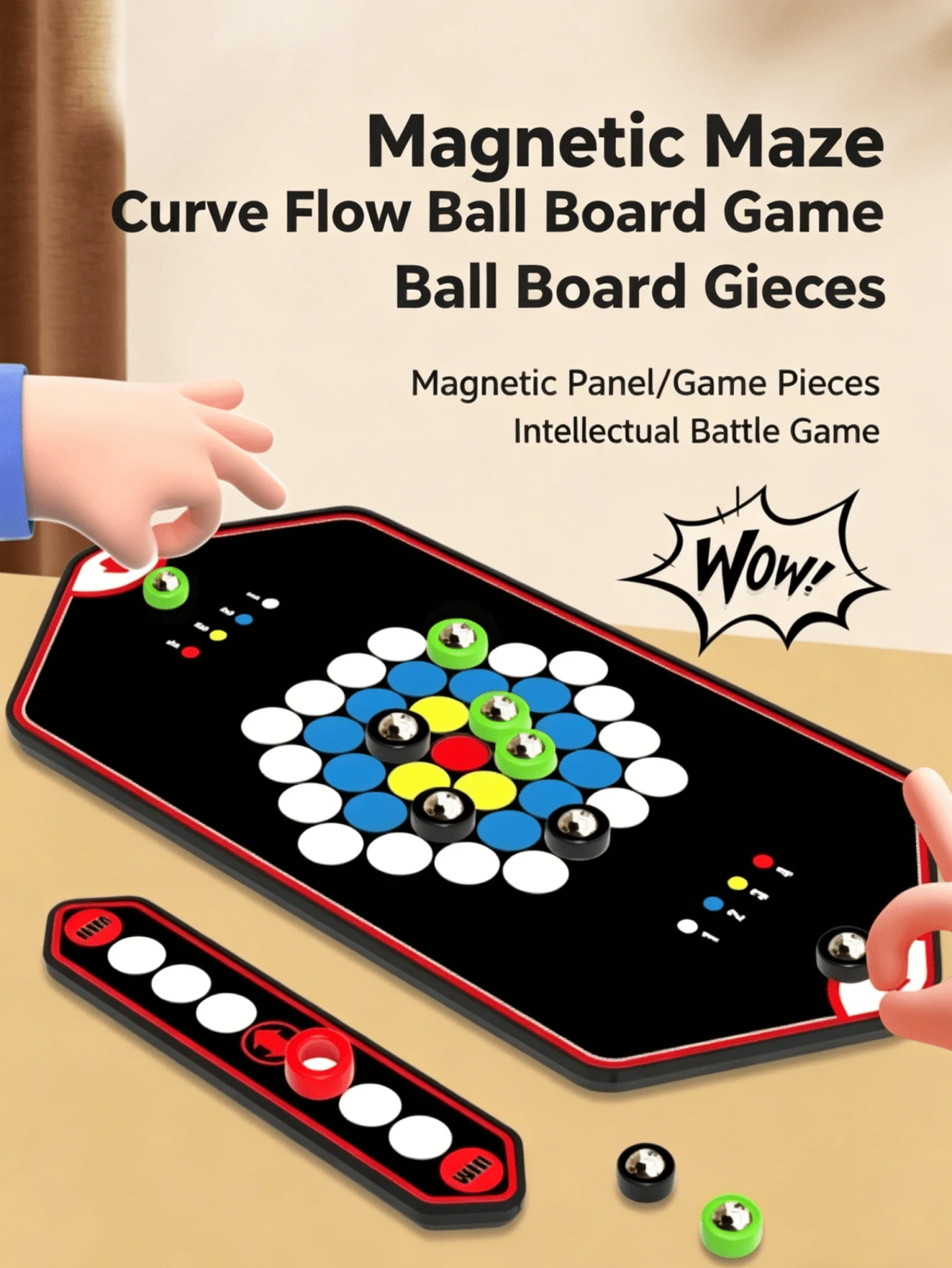 Curved Ball Magnetic Battle Game, Dual-Player Physical Launching Board Game, Interactive Party Entertainment Prop To Enhance Party Atmosphere And Christmas Carnival, Used For Logic Thinking, Strategic Thinking And Concentration Training, Educational Tabletop Game, Holiday Party Parent-Child Interactive Game, Suitable For Boys And Girls, Halloween, Christmas, Birthday Holiday Gift