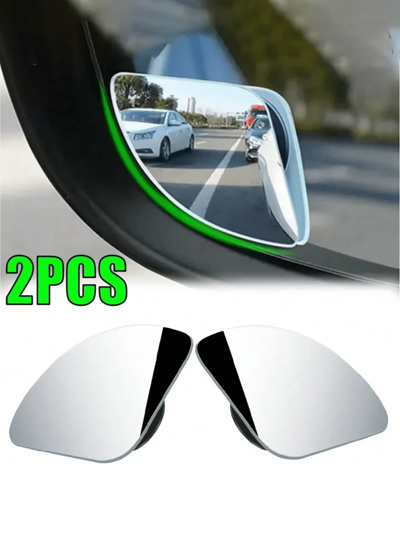 Universal Car Wide Angle Blind Spot Mirror, 360° Adjustable Parking Assist Mirror, Fan-Shaped Blind Spot Mirror, High Definition, Frameless, Small Fan-Shaped, Enhance Driving Safety, Easy To Stick And Install, Suitable For All Car Models, Multiple Styles Available, Essential Gift For Drivers - A - View 1