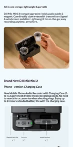 Micrófono inalámbrico DJI Mic Mini 2, cubierta frontal multicolor, audio de alta calidad, micrófono con clip con cancelación de ruido - Ver 7