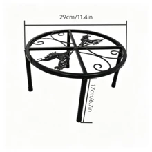 Metal Flower Stand Bracket, Chicken Feeder Bracket Waterer Bracket Accessories, Suitable For Flower Pot Stand, Chick Sand Bath Basin - Black - View 5