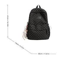 LECEY Women's Middle School High School College Student Large Capacity Backpack - Black - View 4