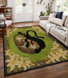 Black Leopard Runner Rug Washable Cheetah Print Area Rugs For  Hallway Porch Balcone  Non-Slip Animal Skin Carpet ,Modern Abstract Art Carpet 84*60inch/31*20inch,Perfect For Room Or Dorm Essentials,The Best Choice For Leopard Print Room Deocr - 回到U# - 查看 3