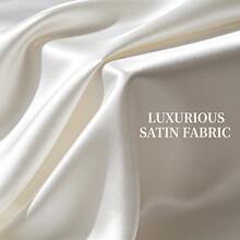 2pcs 145*260cm Rectangular Satin Tablecloth, Smooth Fabric Table Decor, Suitable For Wedding Dining Table, Restaurant Dining Table, Banquet Event Table Decor - White - View 10