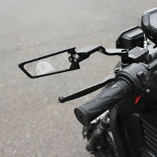 2pcs Adjustable Invisible Wing Rearview Mirrors, Wide And Clear View, Stable Structure, Easy Installation, Suitable For 2021-2023 Kawasaki Z900 Z650, Stylish Appearance, Enhances Riding Safety - Black - View 7
