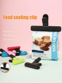 4 Colors (Random) T-Shaped Food Sealing Clips, Strong Sealing Clips For Potato Chips And Snack Packaging, Kitchen Recipes, Office Documents, Sheet Music, With Leak-Proof And Moisture-Proof Functions; These Plastic Bag Sealing Clips Feature A T-Shaped Design, Providing Moisture-Proof And Food Freshness Preservation Effects, Perfect For Food Storage. - Snack Clip - View 2