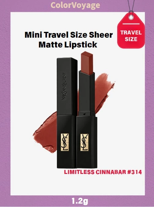 [旅行裝 1.2g]YSL Rouge Pur Couture #314 裸粉茶棕色霧面口紅，提亮、持久，適合通勤與約會等多用途 - #314 - 查看 1