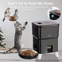 Dispenser Makanan Kering Kucing 2L/67.6oz, Pemberi Makan Otomatis untuk Anjing, Pemberian Makan Terjadwal, Mangkuk Stainless Steel Mudah Dibersihkan, Ditenagai Kabel USB, Kontrol Porsi yang Dapat Diprogram, Cocok untuk Kucing dan Anjing Kecil, Pemberian Makan Otomatis Harian - 2L - View 2