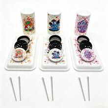 蘑菇圖案大托盤套組，禮盒包裝設計，精緻時尚優雅，附多款配件：儲存管、研磨器與儲存罐，方便收納、旅行與居家派對使用，吸煙配件，居家工具，適合送給朋友的生日與節日禮物 - 彩色 - 查看 7
