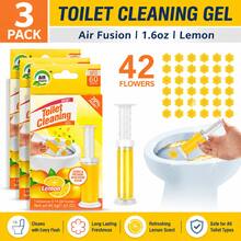 AIR FUSION 42 Count Fresh Flower Gel Stamp Toilet Cleaner, Air Freshener, Fresh Bathroom Toilet Cleaning Gel Stamp, Helps Keep Toilet Clean, Prevents Scale And Toilet Ring, 6 Fragrance Options, Includes 1 Dispenser And 4 Gels - 檸檬 - 查看 5