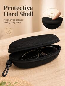 EVA Fashion Eyeglass Case With Zipper And Hook, Portable Hard Shell Glasses Storage Bag, Suitable For Travel, Backpack And Daily Use - Multicolor - View 10