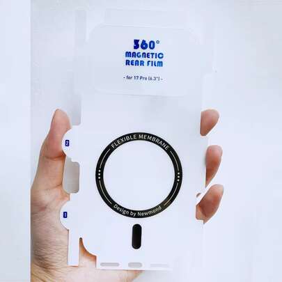 1pc Magnetic Phone Back Film Compatible With Apple 17 Series, Full Edge Frame Back Cover Hydrogel Side Protection Film, Ultra-Thin Magnetic Back Film Anti-Drop Soft Sticker, TPU Back Protection Film For 17/16/15/14, 17/16/15/14 Pro, 17/16/15/14 Pro Max, Air