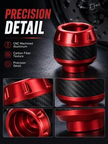 1 Set Of 2 Aluminum Alloy Front Fork Shock Cups, Carbon Fiber Texture Decor Fork Guard, Anti-Collision Mod Parts Fit Dirt Bike Motorcycle Electric Scooter - A - View 7