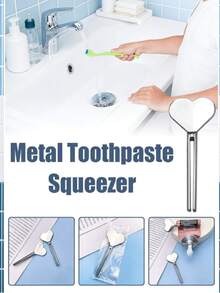Toothpaste Squeezer - Heart-Shaped Tube Roller For Cosmetic, Oil, Cream & Paint Dispensing, Non-Electric Design, Durable & Easy To Use, Cosmetic Dispenser | Heartshaped Design | Nonelectric Squeezer, Toothpaste Tube Squeezer - Multicolor - View 4