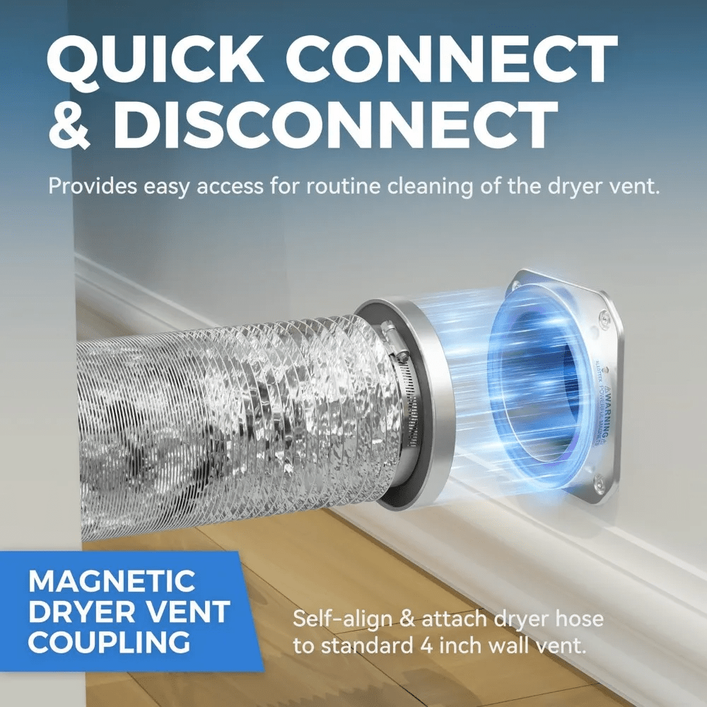 Flexible Magnetic Dryer Vents Kit Quick Connection Strong Magnet Magnetic Dryer Vent Coupling Reinforced Connector Durable