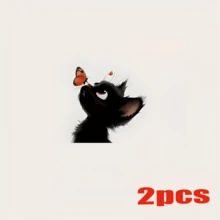 Cute Cat And Butterfly Car Stickers - Animal Themed Rearview Mirror Stickers - Suitable For Cars, Motorcycles, Computers, Phones, Doors, Windows And Walls - Holiday Decoration, Christmas Gift - Cat Type a - View 7