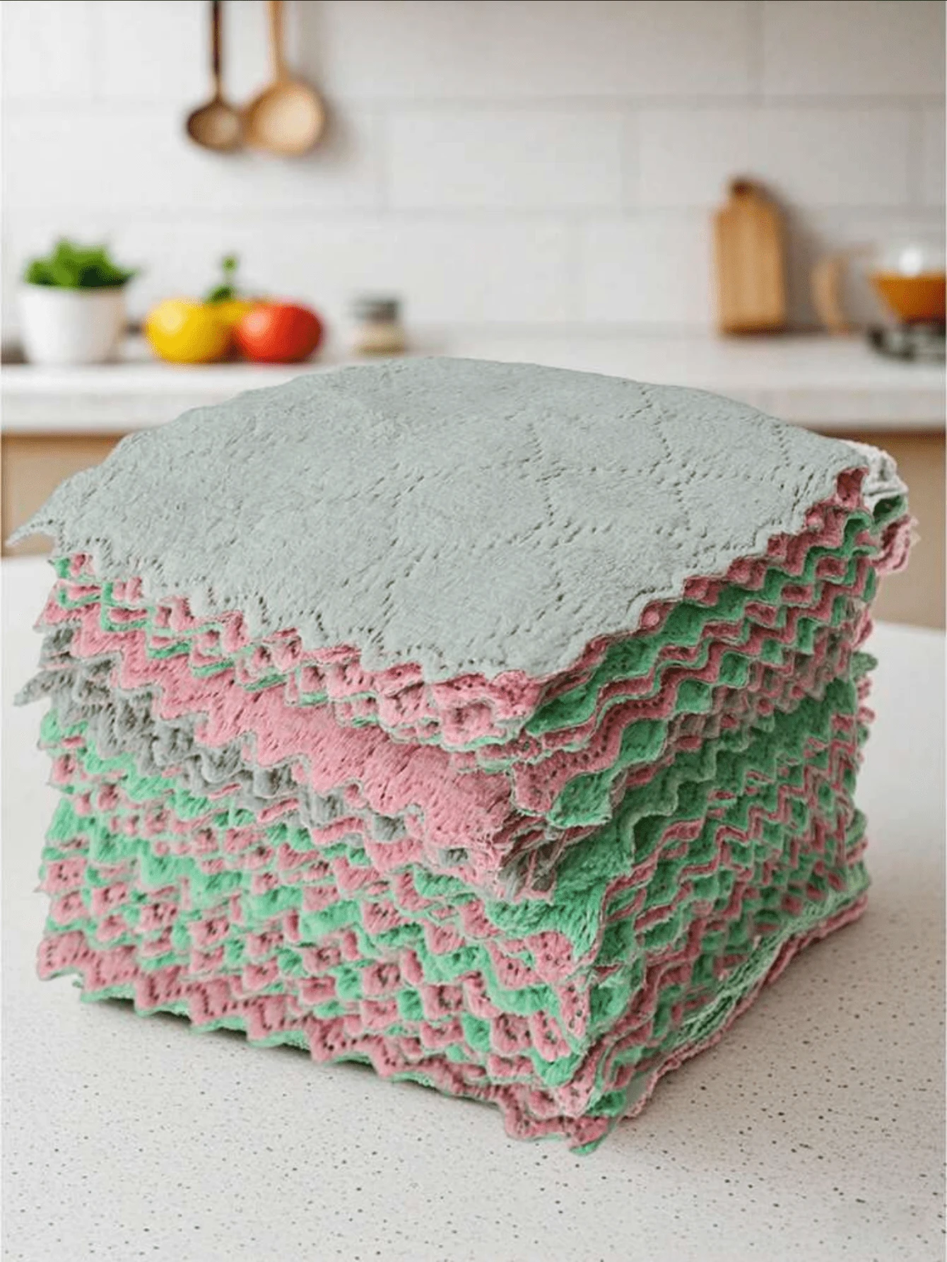 10/20pcs Kitchen Towels And Dishcloths Rag Set Small Dish Towels For Washing Dishes Dish Rags For Everyday Cooking Baking-Random Color - A - View 1
