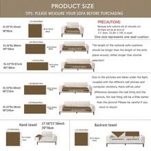 1pc Beige Bohemian Style Sofa Cover Set With Tassel Decor, Seat Cushion, Backrest And Armrest Covers, Sofa Throw, Universal Protective Pad For Living Room, Bedroom, Office, Suitable For Single / Double / Triple / Quad Sofa - Beige - View 3