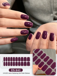Cross-Border New Semi-Cured Gel Summer Toenail Stickers, Glitter Shiny Design, In Stock Wholesale, Waterproof And Long-Lasting - 紅木色 - 查看 7