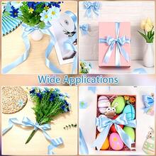 Grey Blue Satin Ribbon 3/8 - 5/8 - 1 - 1 1/2 Inch X 10 Yards Polyester Ribbon, Suitable For Gift Wrapping, Perfect For Weddings, Parties, Hair Accessories, Bows, Invitations Decoration (Paper Spool Not Included) - Lake Orchid - View 6