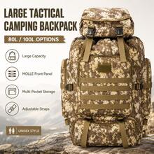 80L/100L Large Capacity Camping Tactical Backpack Camouflage Outdoor Hiking Bag Unisex - Multicolor - View 3